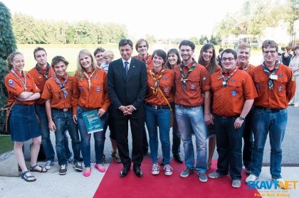 delegacija skavtov in predsednik RS Borut Pahor